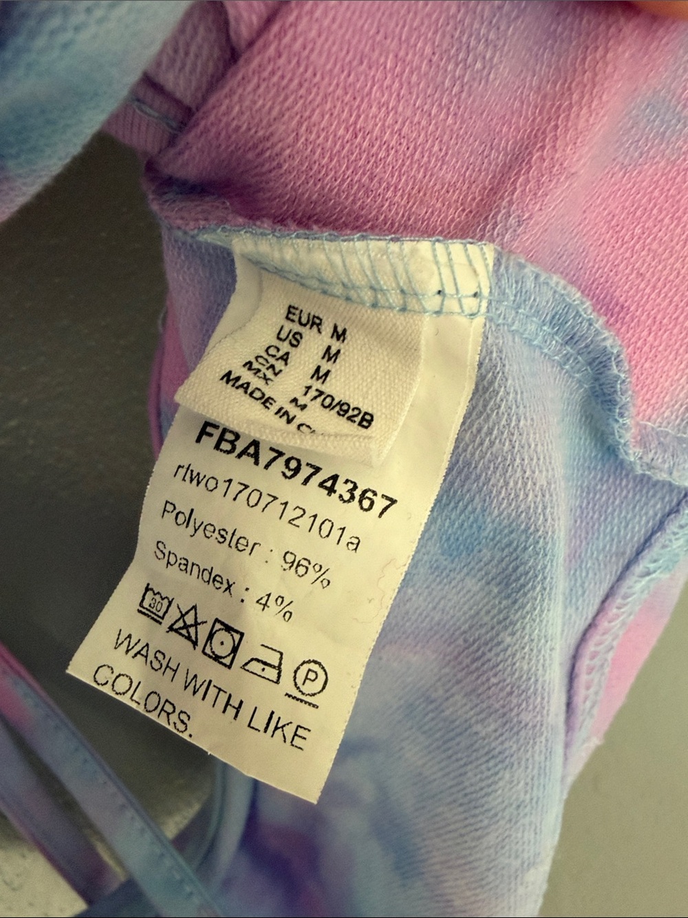 Women’s Y2K Hippie Festival Boho Pastel Tie-Dye Halter Crop Top Size Medium - Picture 2 of 3